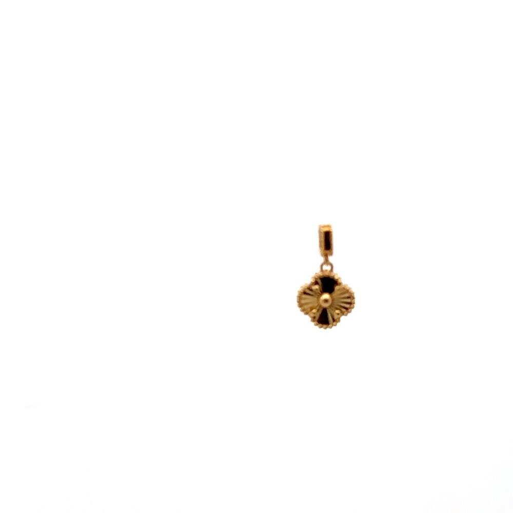 18K Gold Flower Tiny Pendant Charm
